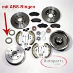 Autoparts-Online Set 60012713 Zimmermann Bremstrommeln Radlager für hinten/die Hinterachse Bremsbacken mit ABS Ring Zubehör Radzylinder 