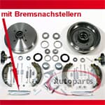 Autoparts-Online Set 60015978 Bremstrommeln Bremsen Bremsbacken Zubehör Radzylinder Nachsteller für hinten die Hinterachse