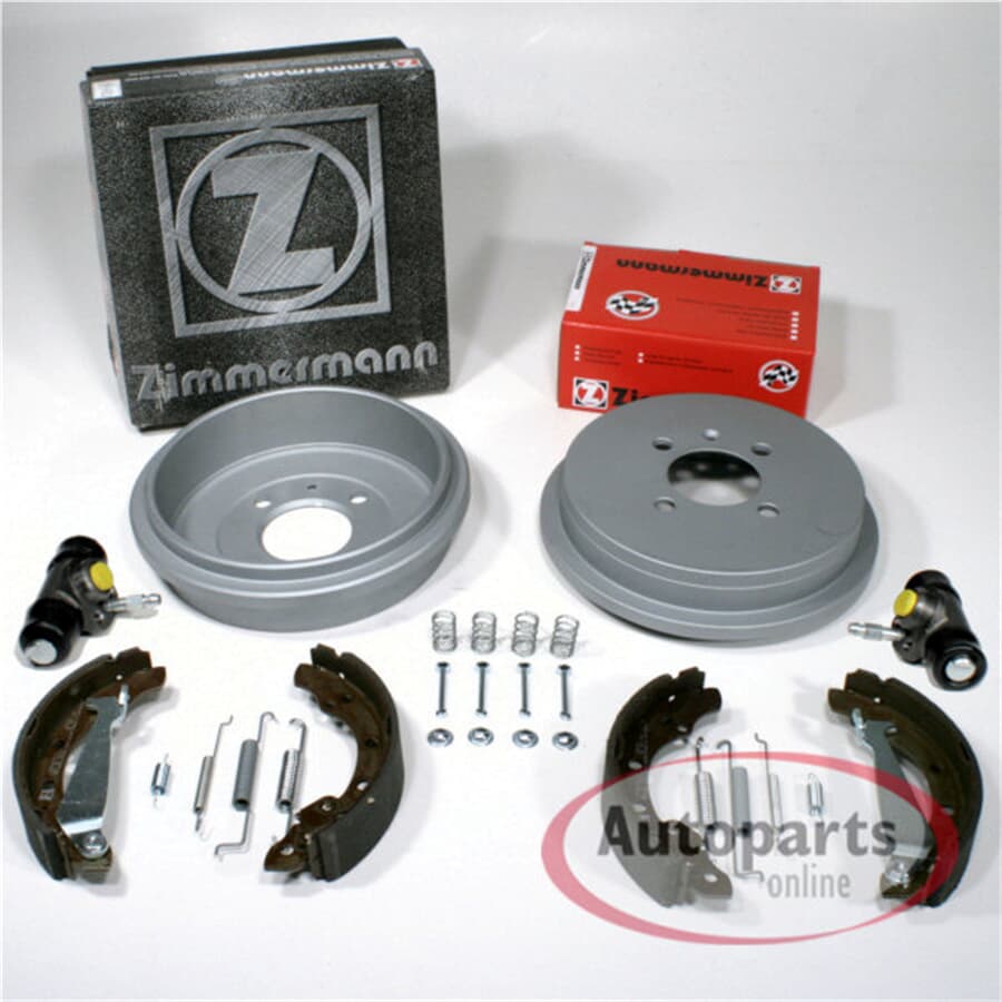 Zimmermann beschichtete Bremsscheiben 226 mm und Bremsbeläge mit  Bremssattelschrauben und Radlager hinten für Seat Toledo 1